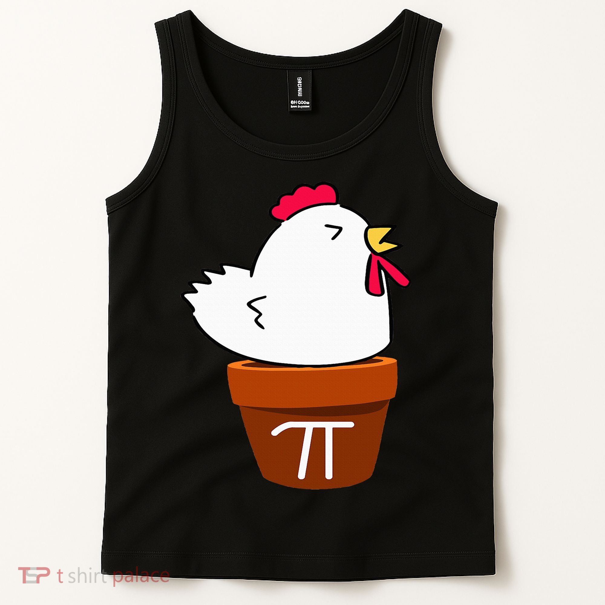 Cute Chicken Pot Pie Funny Math Pun Pi Symbol Tank Top