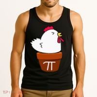 Cute Chicken Pot Pie Funny Math Pun Pi Symbol Tank Top thumb 3