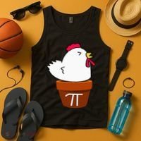 Cute Chicken Pot Pie Funny Math Pun Pi Symbol Tank Top thumb 4