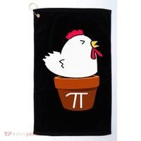 Cute Chicken Pot Pie Funny Math Pun Pi Symbol Golf Towel thumb 0