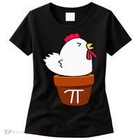 Cute Chicken Pot Pie Funny Math Pun Pi Symbol Women's T-Shirt thumb 0