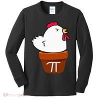 Cute Chicken Pot Pie Funny Math Pun Pi Symbol Kids Long Sleeve Shirt thumb 0