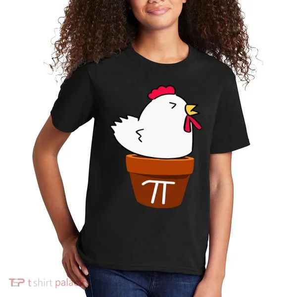 Cute Chicken Pot Pie Funny Math Pun Pi Symbol Kids T-Shirt