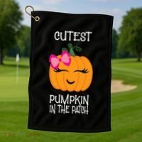 Cutest Coolest Pumpkin In The Patch Halloween Golf Towel thumb 1