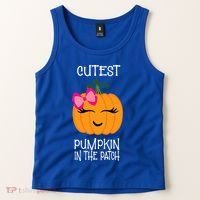 Cutest Coolest Pumpkin In The Patch Halloween Tank Top thumb 2