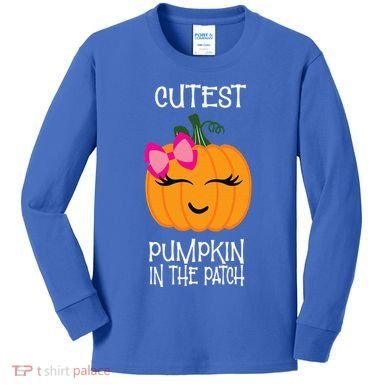 Cutest Coolest Pumpkin In The Patch Halloween Kids Long Sleeve Shirt