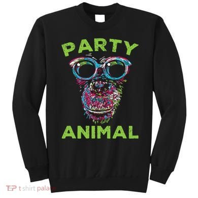 Cute Chimpanzee Party Animal Lover Colorful Monkey Sweatshirt