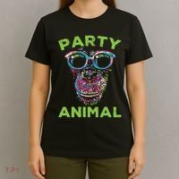 Cute Chimpanzee Party Animal Lover Colorful Monkey T-Shirt thumb 4