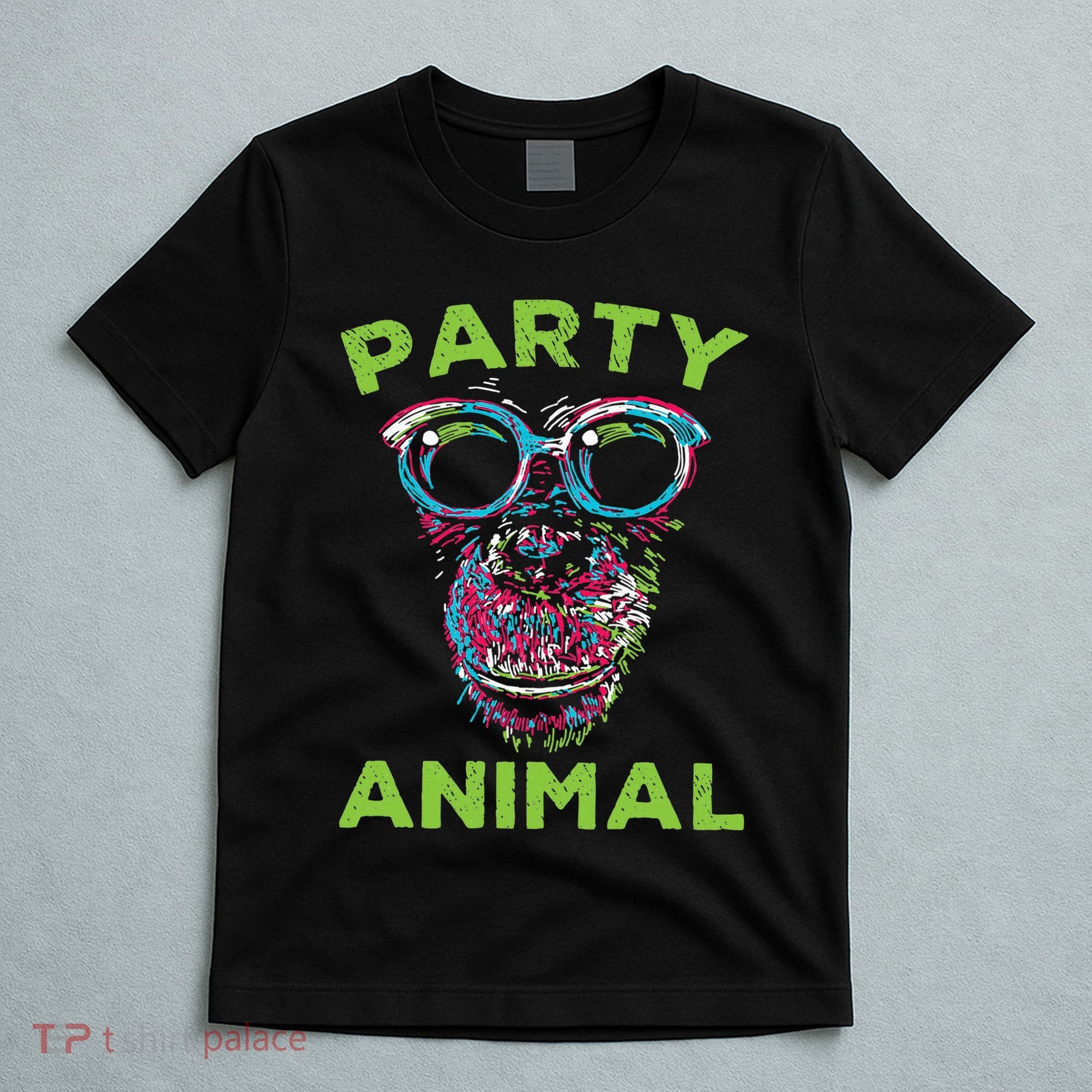 Cute Chimpanzee Party Animal Lover Colorful Monkey T-Shirt