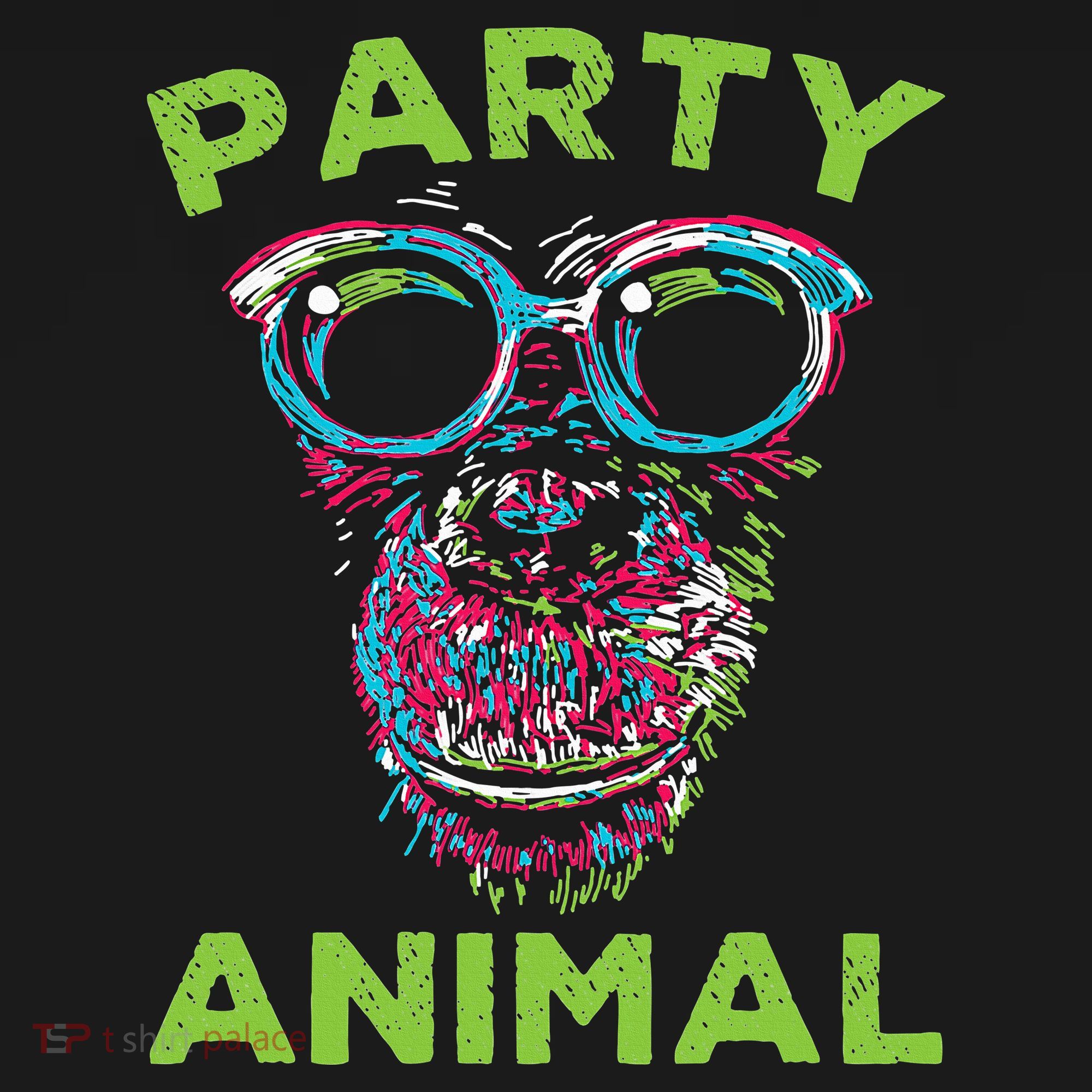 Cute Chimpanzee Party Animal Lover Colorful Monkey T-Shirt