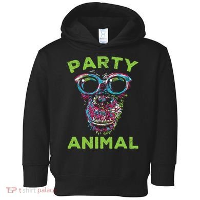 Cute Chimpanzee Party Animal Lover Colorful Monkey Toddler Hoodie