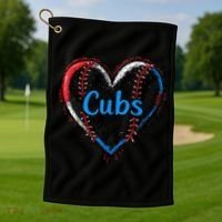 Classic Cubs Proud Name Hearts Lovers Gift  Golf Towel thumb 1