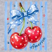 Cute Coquette Patriotic USA America Red White Blue Cherries Women's Sweatshirt thumb 2