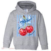 Cute Coquette Patriotic USA America Red White Blue Cherries Toddler Hoodie thumb 0