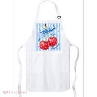 Cute Coquette Patriotic USA America Red White Blue Cherries Apron thumb 0