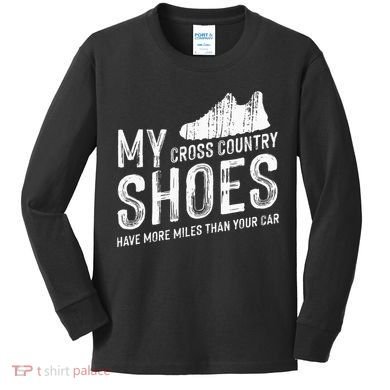 Cross Country Running XC Run Runner Kids Long Sleeve Shirt