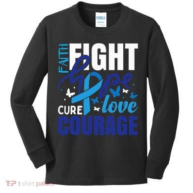 Colorectal Cancer Ribbon Kids Long Sleeve Shirt