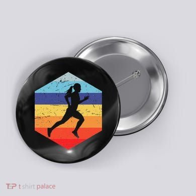 Cross Country Running Women Button