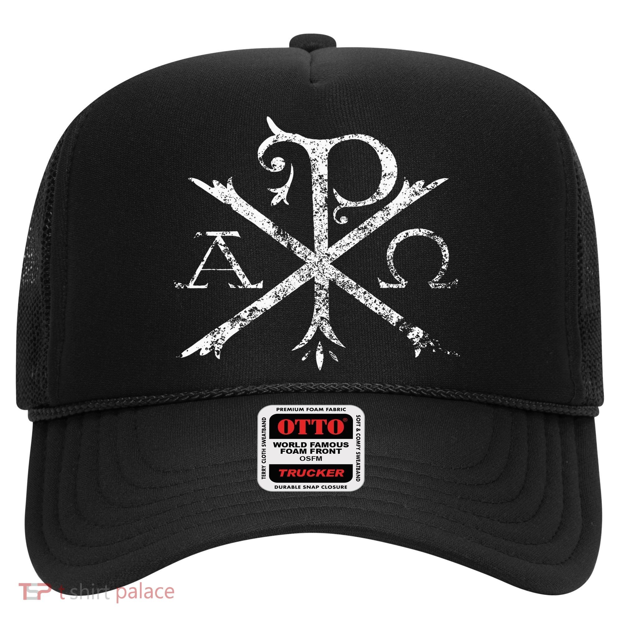 Christian Chi Rho Labarum Christogram Cross Faith Hat