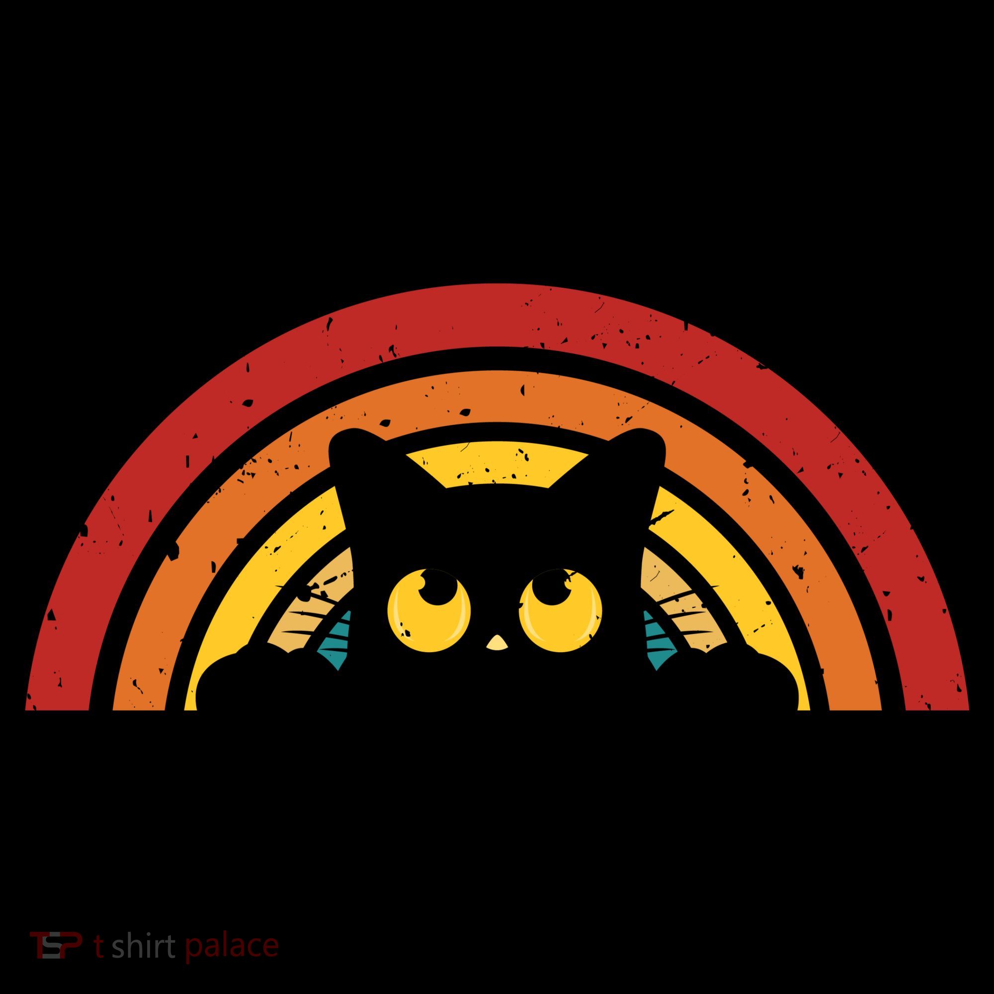 Cute Cat Rainbow Vintage T-Shirt