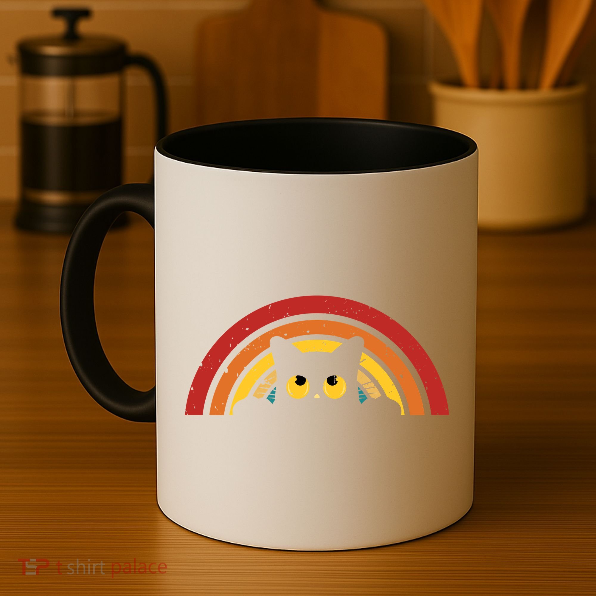 Cute Cat Rainbow Vintage Coffee Mug