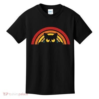 Cute Cat Rainbow Vintage Kids T-Shirt