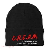 C.R.E.A.M Capitalism Ruins Everything Around Me Funny Beanie thumb 0