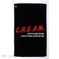 C.R.E.A.M Capitalism Ruins Everything Around Me Funny Golf Towel thumb 0