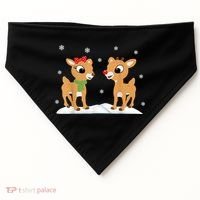 Cute Christmas Reindeers USA-Made Doggie Bandana thumb 0