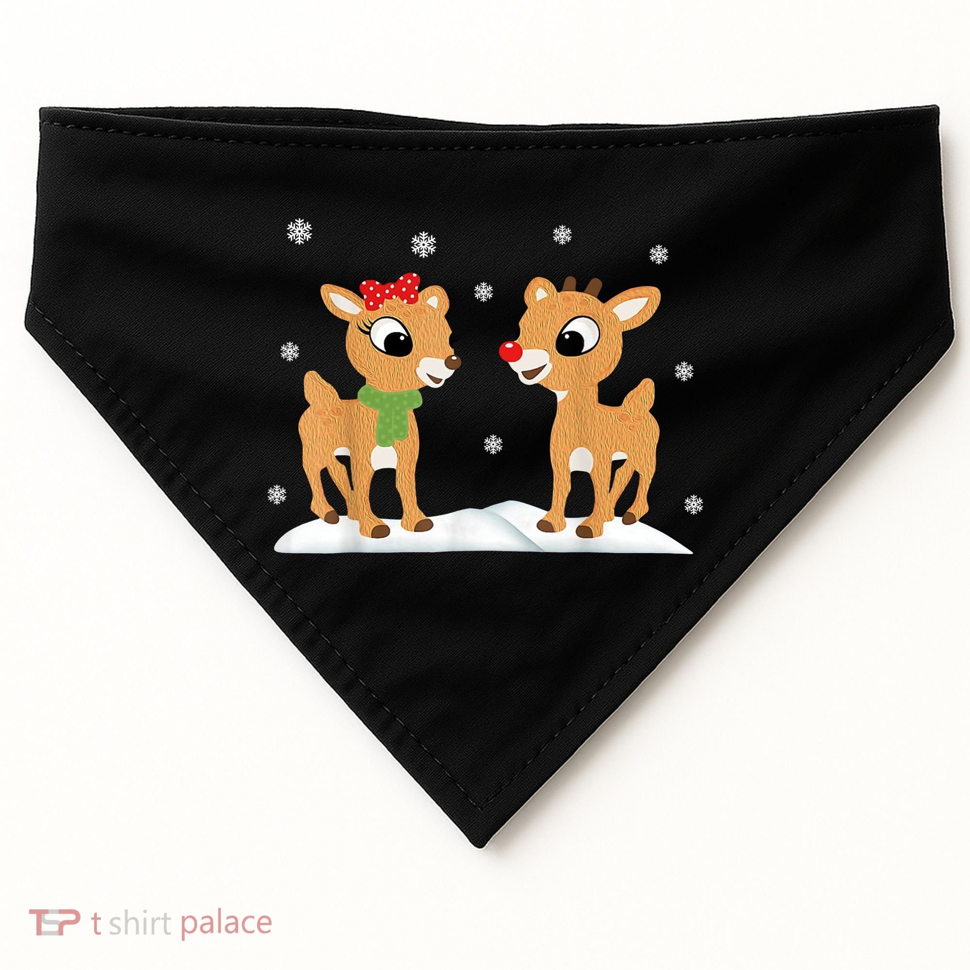 Cute Christmas Reindeers USA-Made Doggie Bandana
