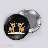 Cute Christmas Reindeers Button thumb 0