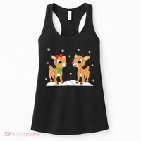 Cute Christmas Reindeers Women's Tank Top thumb 0