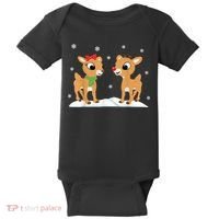 Cute Christmas Reindeers Baby Bodysuit thumb 0