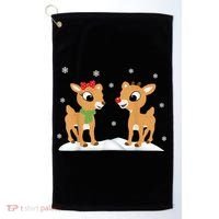 Cute Christmas Reindeers Golf Towel thumb 0