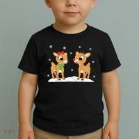 Cute Christmas Reindeers Toddler T-Shirt thumb 2