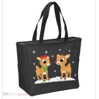 Cute Christmas Reindeers Tote Bag thumb 2