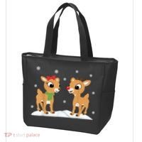 Cute Christmas Reindeers Tote Bag thumb 3
