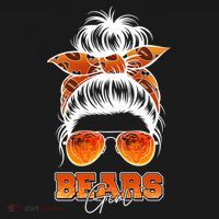 Cute Coquette Retro Bears Girl Messy Bun Bandana Sports Team Women's Hoodie thumb 2