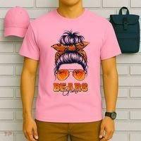 Cute Coquette Retro Bears Girl Messy Bun Bandana Sports Team T-Shirt thumb 6