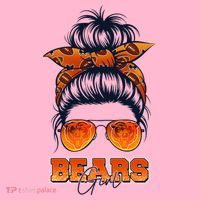 Cute Coquette Retro Bears Girl Messy Bun Bandana Sports Team T-Shirt thumb 7