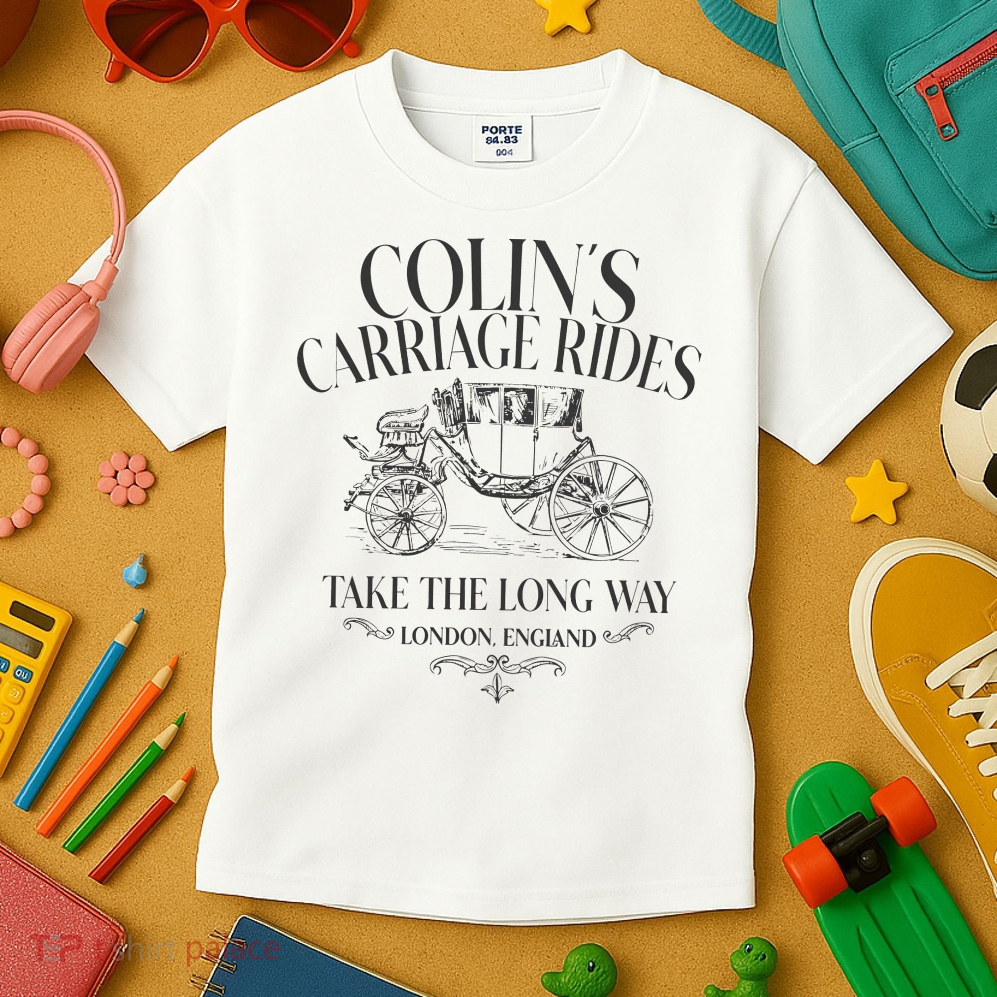 Colins Carriage Rides Take The Long Way Kids T-Shirt