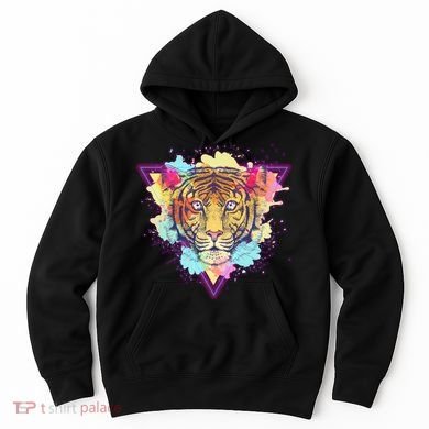 Cool Cute Retro 80s Watercolor Tiger Hoodie