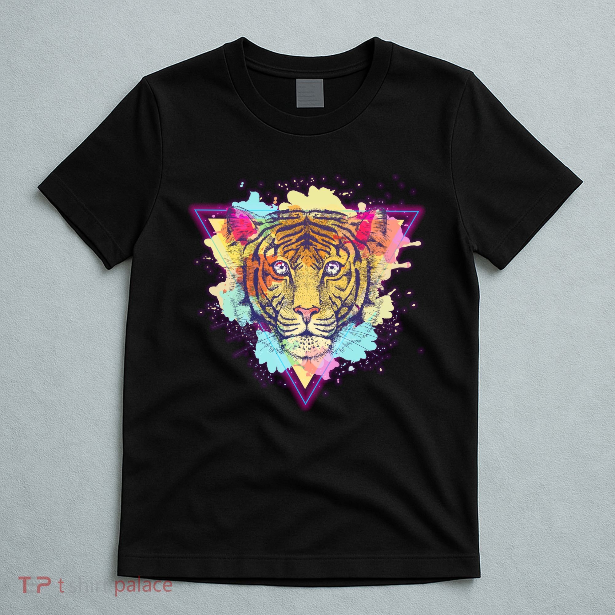 Cool Cute Retro 80s Watercolor Tiger T-Shirt