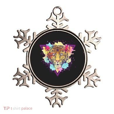 Cool Cute Retro 80s Watercolor Tiger Ornament