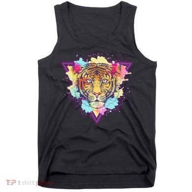 Cool Cute Retro 80s Watercolor Tiger Tank Top