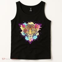Cool Cute Retro 80s Watercolor Tiger Tank Top thumb 2