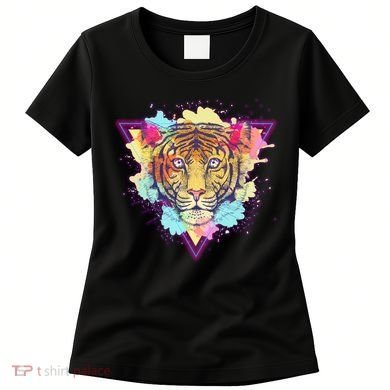 Cool Cute Retro 80s Watercolor Tiger Women's T-Shirt