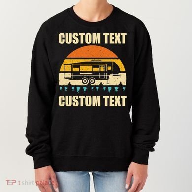 Custom Camper Rv Camping Road Trip Personalize Text Women's Sweatshirt