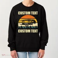 Custom Camper Rv Camping Road Trip Personalize Text Women's Sweatshirt thumb 0