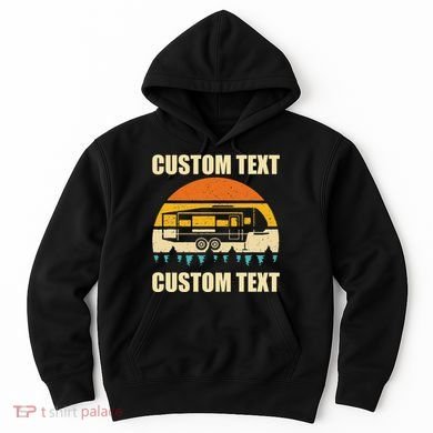 Custom Camper Rv Camping Road Trip Personalize Text Hoodie